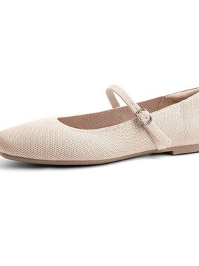 NEW Athmile Women’s Nude Mary Jane Ballet Flat Comfortable Everyday Shoe size 8